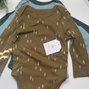 Little Co. Brown and Green Tree Print Bodysuit